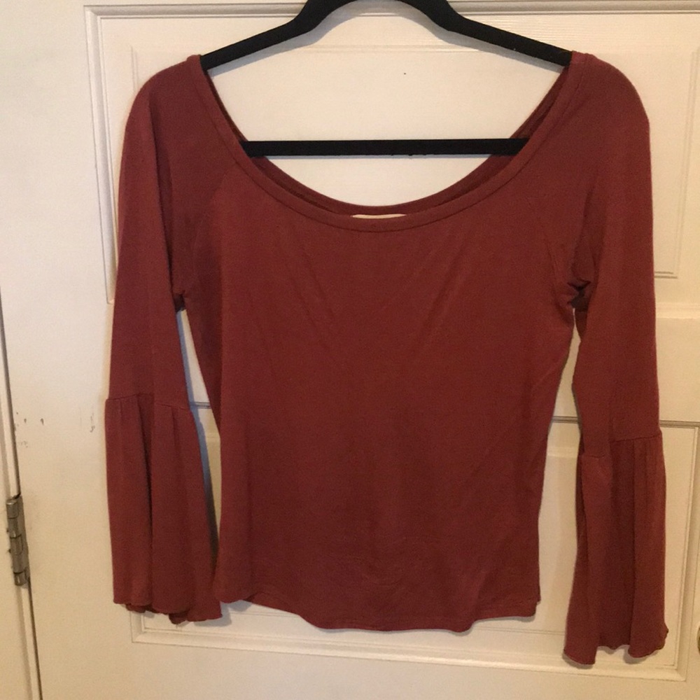 Rust colored of the shoulder Blouse
